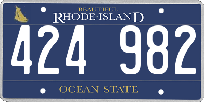 RI license plate 424982