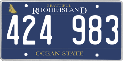 RI license plate 424983