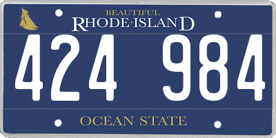 RI license plate 424984