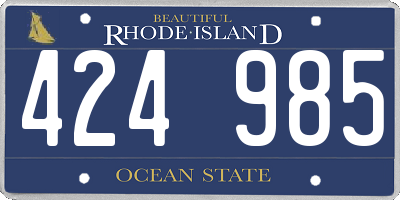 RI license plate 424985