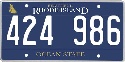 RI license plate 424986