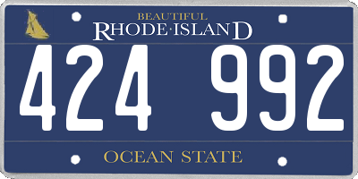 RI license plate 424992