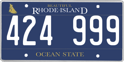 RI license plate 424999