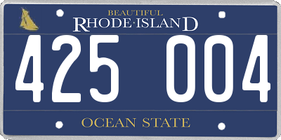 RI license plate 425004