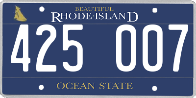 RI license plate 425007