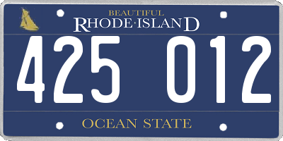 RI license plate 425012