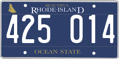RI license plate 425014