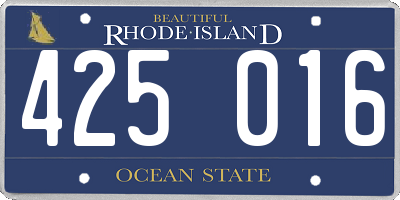 RI license plate 425016