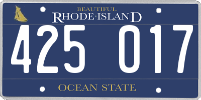 RI license plate 425017