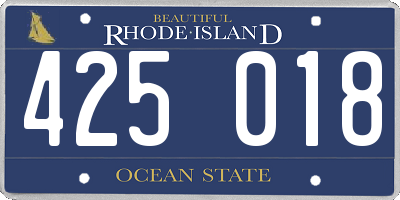 RI license plate 425018