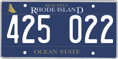 RI license plate 425022