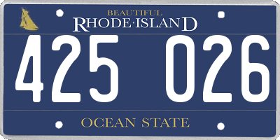 RI license plate 425026