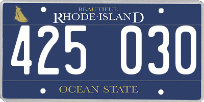 RI license plate 425030