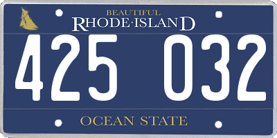 RI license plate 425032