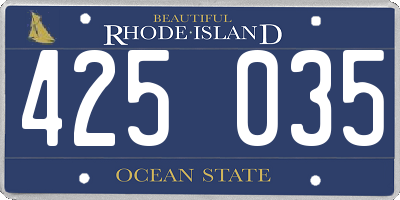 RI license plate 425035