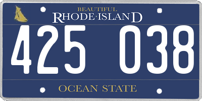 RI license plate 425038