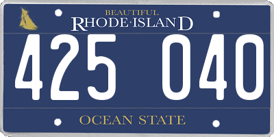 RI license plate 425040