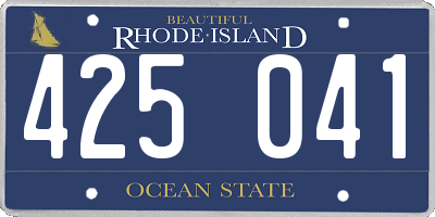 RI license plate 425041