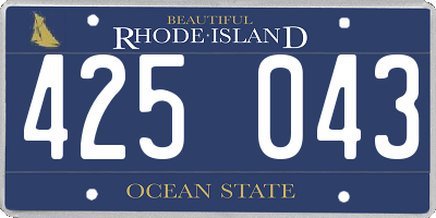 RI license plate 425043