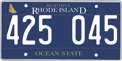 RI license plate 425045