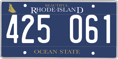 RI license plate 425061