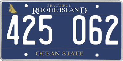RI license plate 425062