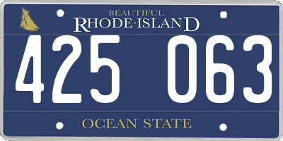 RI license plate 425063