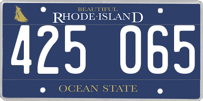 RI license plate 425065