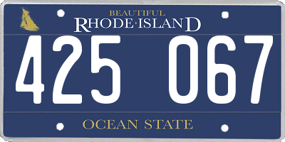 RI license plate 425067