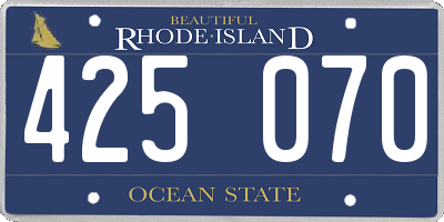 RI license plate 425070