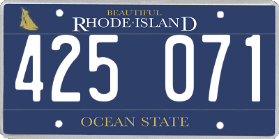 RI license plate 425071