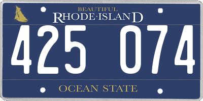 RI license plate 425074