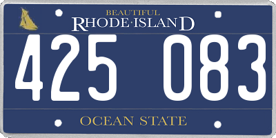 RI license plate 425083
