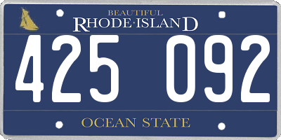 RI license plate 425092