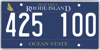 RI license plate 425100
