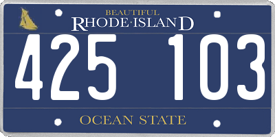 RI license plate 425103
