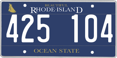 RI license plate 425104