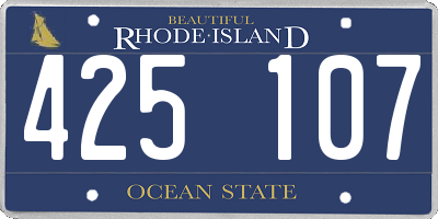 RI license plate 425107