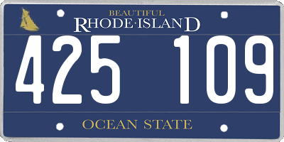 RI license plate 425109