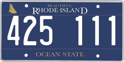 RI license plate 425111