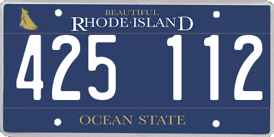 RI license plate 425112