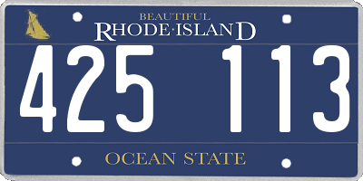 RI license plate 425113