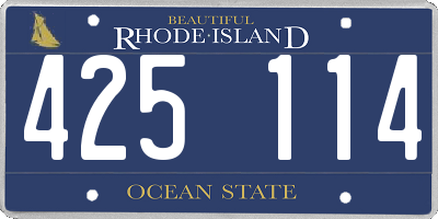 RI license plate 425114