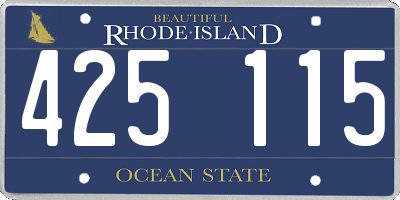 RI license plate 425115