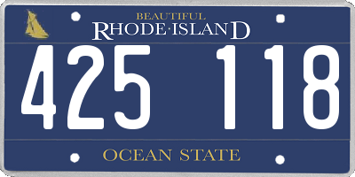 RI license plate 425118