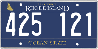 RI license plate 425121