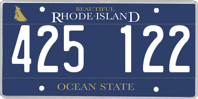 RI license plate 425122