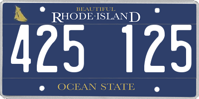 RI license plate 425125