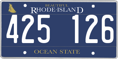 RI license plate 425126
