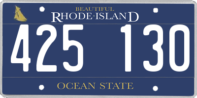 RI license plate 425130